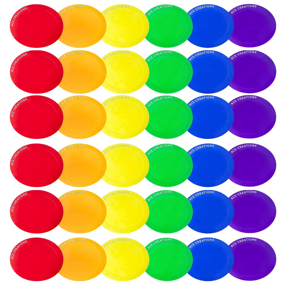 Ace Creations 9 Inch Poly Vinyl Spot Markers  Training Drills with School Gyms, Sports Teams, Track and Field, Basketball, Football, Soccer, Baseball, Gymnastics, Preschool, Kindergarten  Set of 36