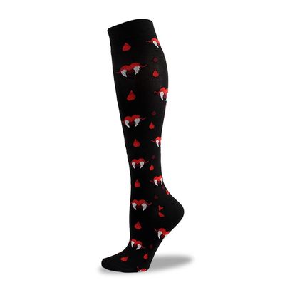 Drincoshow Halloween Christmas Socks Sports Compression Socks Compression Stockings Sport Socks Athletic Socks (l/xl,Bat teeth)