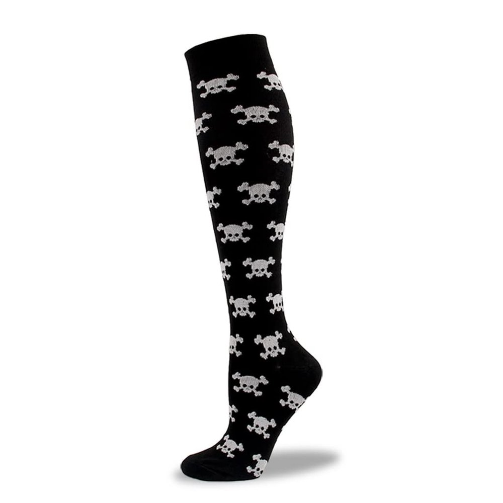 Drincoshow Halloween Christmas Socks Sports Compression Socks Compression Stockings Sport Socks Athletic Socks (l/xl,Skull)