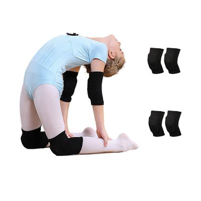 ADLIKES Knee and Elbow Pads Protective Gear Set (4pc) for Cycling Running Volleyball Crashproof Antislip for Toddler Kids Youth Black XXS