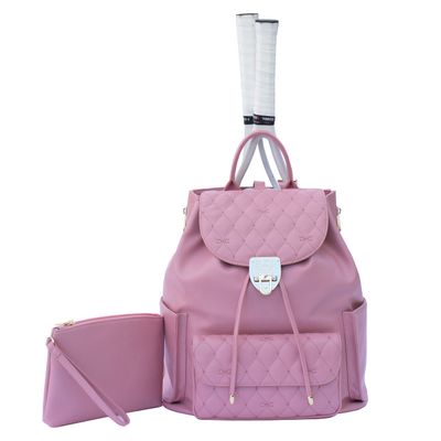 Court Couture Hampton Embroidery Dusty Rose Tennis/Pickleball Backpack