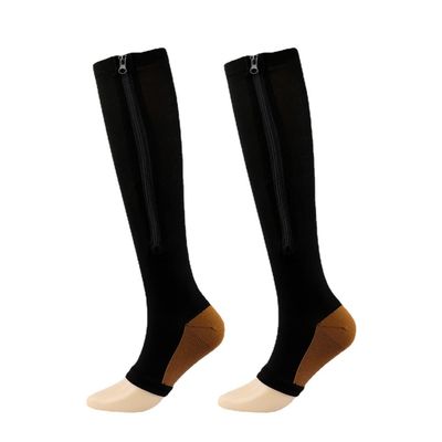 Drincoshow Enhance Your Workout Experience with Athletic Compression Socks (XXL,Copper Black)