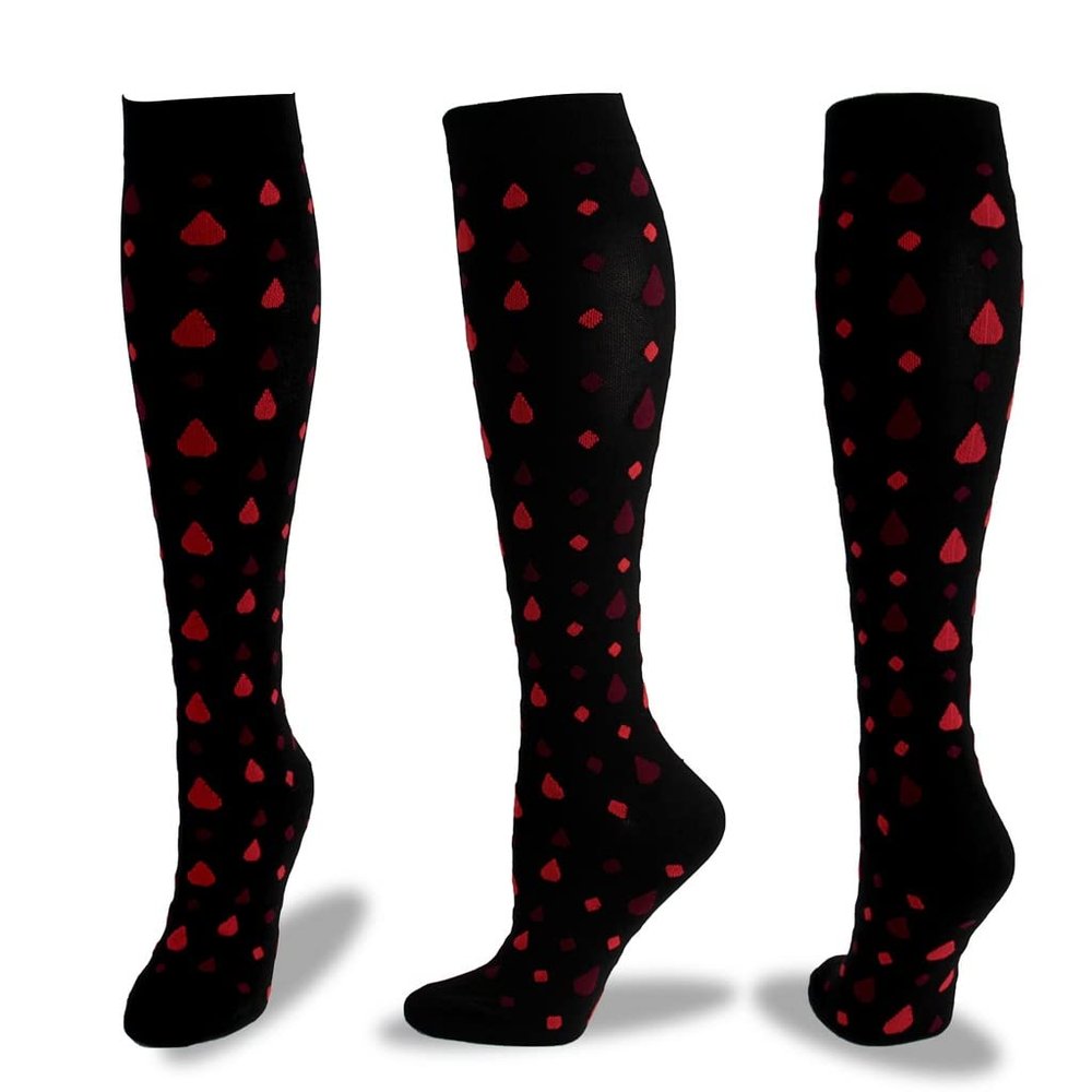 Drincoshow Halloween Christmas Socks Sports Compression Socks Compression Stockings Sport Socks Athletic Socks (l/xl,Red dot compression)