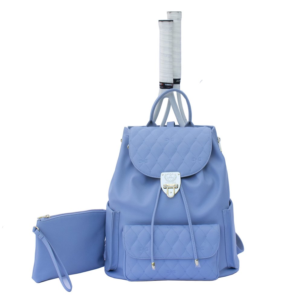 Court Couture Hampton Embroidery Blue Tennis/Pickleball Backpack