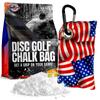 Disc Golf Chalk Bag | Attaches to Bag with a Carabiner | Better than Rosin & Sawdust Bags | Improve Your Grip for Consistency | Disc Golf Accessories for Men | Disc Grip Enhancer (USA Flag) view 1