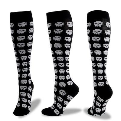 Drincoshow Halloween Christmas Socks Sports Compression Socks Compression Stockings Sport Socks Athletic Socks (l/xl,Small skull)