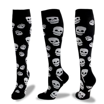 Drincoshow Halloween Christmas Socks Sports Compression Socks Compression Stockings Sport Socks Athletic Socks (l/xl,Big skull compression)