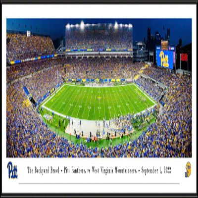 Pitt Panthers Footballl, Backyard Brawl - 40.25x13.75-inch Standard Framed Print by Blakeway Panoramas
