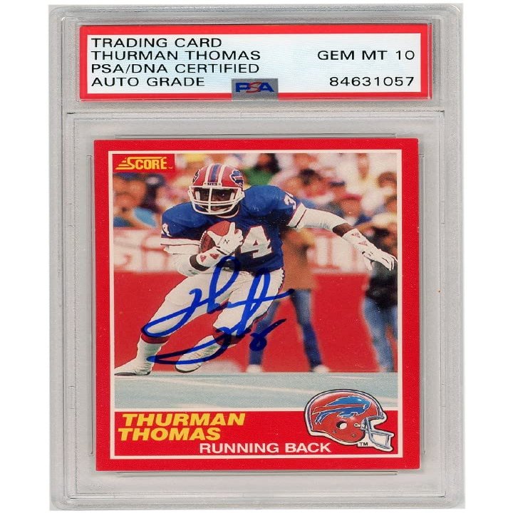 Thurman Thomas 1989 Score Autograph Rookie Card #211 PSA/DNA 10