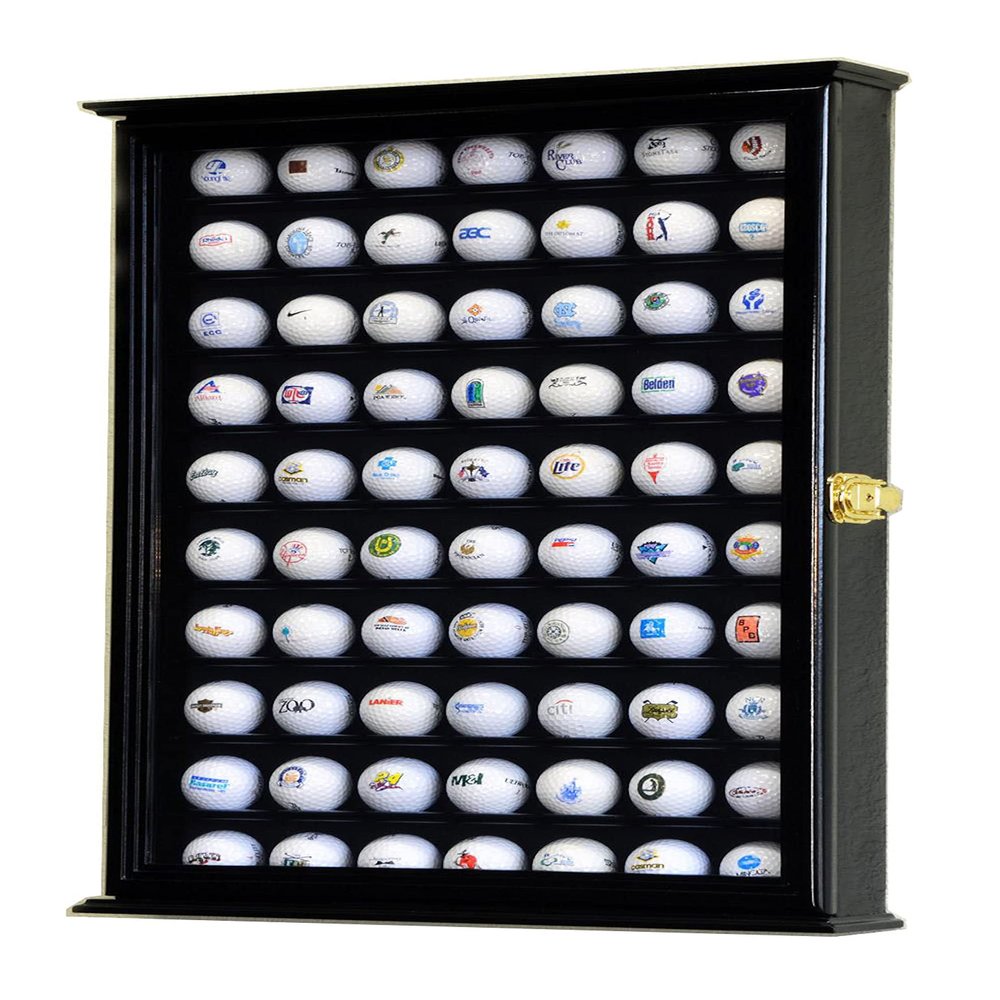 70 Golf Ball Display Case Cabinet (Black)