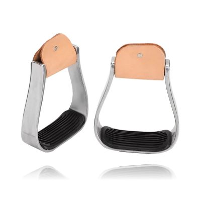 KUIDAMOS Western Stirrups, Non Slip Aluminum English Saddle Stirrups Aluminum Pads Overshoe Relief Ankle Stress Fatigue, Western Saddle Stirrups for Equestrian Saddles Accessories