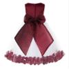 Burgundy Bodice Floral Rose Petals Flower Girl Dresses Special Occasions 007 6 view 1