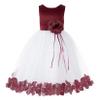 Burgundy Bodice Floral Rose Petals Flower Girl Dresses Special Occasions 007 6 view 2