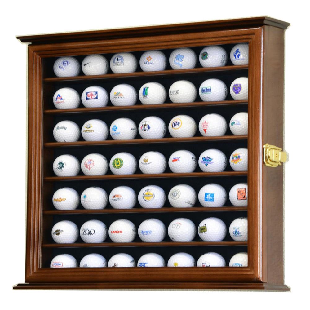 49 Golf Ball Display Case Cabinet (Walnut)