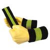 COUVER Sweatband Set Sports Headband Wristband Set Terry Cloth Moisture Wicking Sweat Absorbing Wrist Sweatbands Head Sweatband, Black/Bright Lime Green/Black view 2