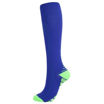 Drincoshow Sports Compression Stockings Multicolor Gradient Men and Women Sport Socks Athletic Socks (S/M,Sapphire Blue heel Green)