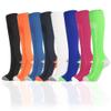 Drincoshow Sports Compression Stockings Multicolor Gradient Men and Women Sport Socks Athletic Socks (S/M,Sapphire Blue heel Green) view 2