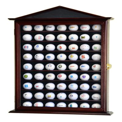 63 Golf Ball Designer Display Case Cabinet (Cherry)