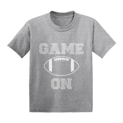 Game On - Football Sports Infant/Toddler Cotton Jersey T-Shirt (Light Gray, 24 Months)