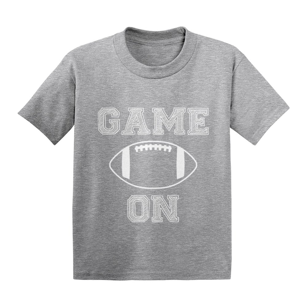 Game On - Football Sports Infant/Toddler Cotton Jersey T-Shirt (Light Gray, 24 Months)