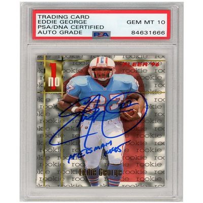 Eddie George 1996 Fleer Autograph RC Card Heisman 1995" #155 PSA/DNA 10
