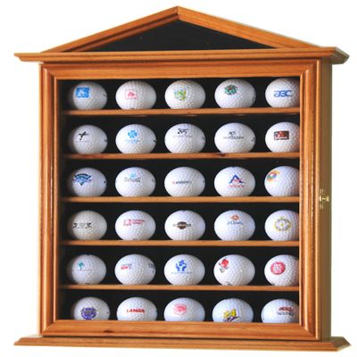 30 Golf Ball Designer Display Case Cabinet (Oak)
