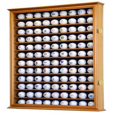 108 Golf Ball Display Case Cabinet (Oak)
