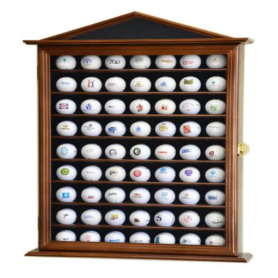 63 Golf Ball Designer Display Case Cabinet (Walnut)