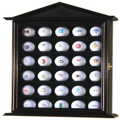 30 Golf Ball Designer Display Case Cabinet (Black)