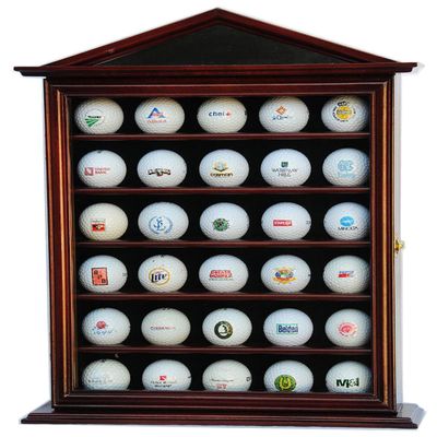 30 Golf Ball Designer Display Case Cabinet (Cherry)