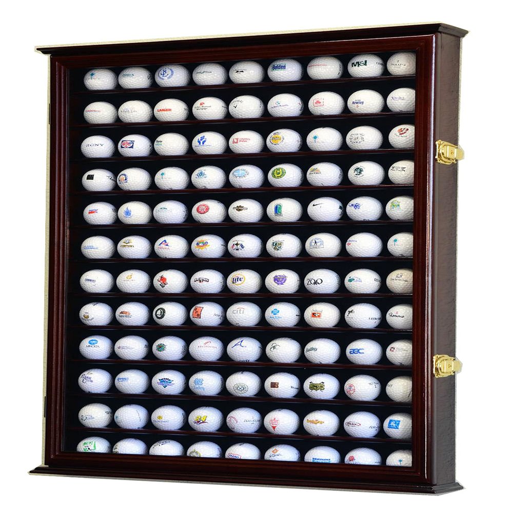 108 Golf Ball Display Case Cabinet (Cherry)