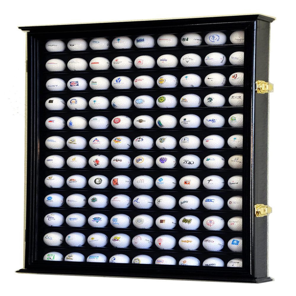 108 Golf Ball Display Case Cabinet (Black)