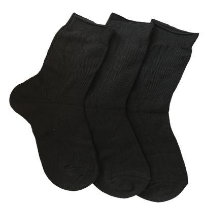 Socks for men, lightweight, breathable socks, Men's cotton, plain socks Black 3-Pairs XL (11-13)