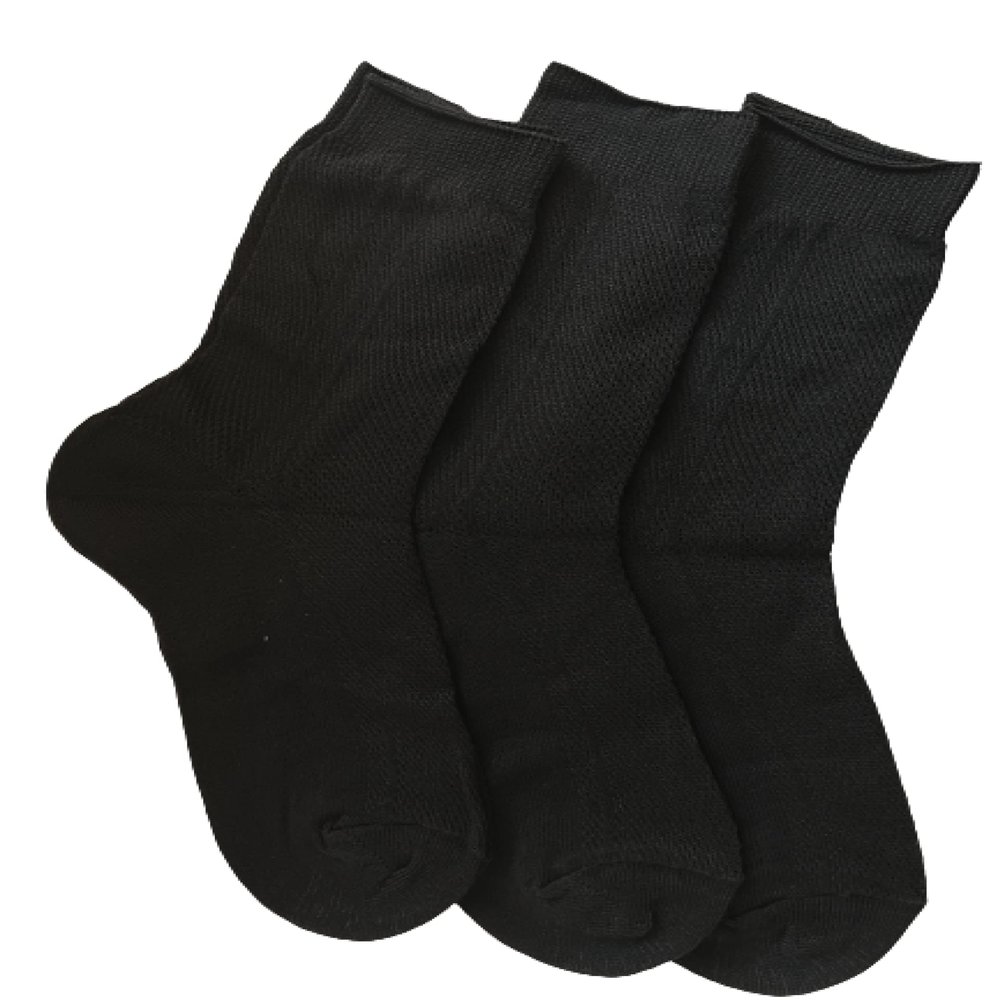 Socks for men, lightweight, breathable socks, Men's cotton, plain socks Black 3-Pairs XL (11-13)