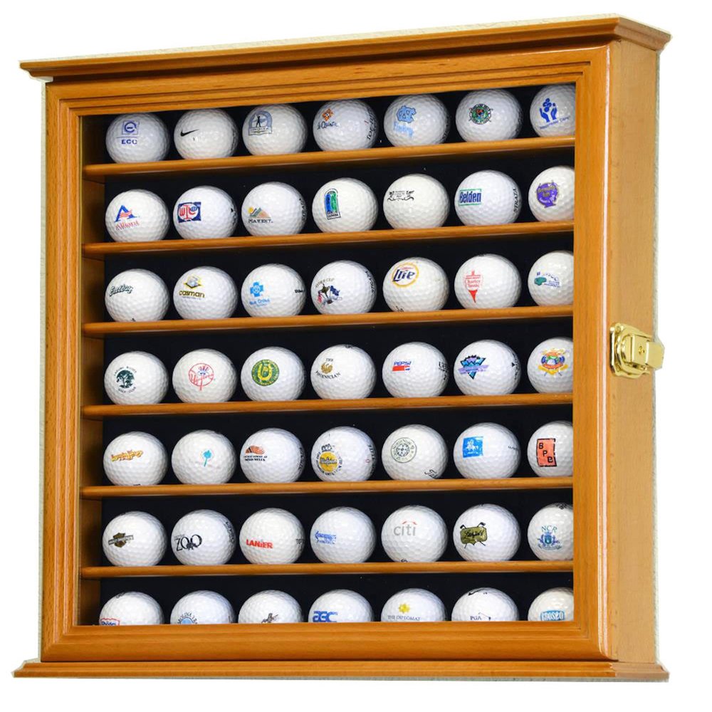 49 Golf Ball Display Case Cabinet (Oak)