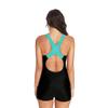 BOMBIKINI Swimwear Women's Boyleg One Piece Swimsuit Competitive Bathing Suit Sports Swimming Open Back Swimsuit,Black Green,us18 view 3