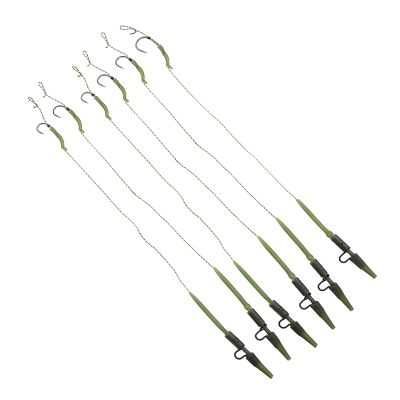 moisture Portable Circle Fish Hooks Set 6 PCS Fish Hook Link Kit Hair Rig with Safety Lead Clips Hook Size 2 4 6 8 Fishing Hook Set (Color : 6, Size : 6 PCS)
