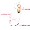 moisture Portable Circle Fish Hooks Set 10 Pieces/High Carbon Steel Rotary Cycloaffin Hook Durable Fish Hook Squid Hook Bait Worm Hook Fishing Hook Set (Size : 12#) view 2