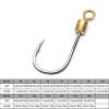 moisture Portable Circle Fish Hooks Set 10 Pieces/High Carbon Steel Rotary Cycloaffin Hook Durable Fish Hook Squid Hook Bait Worm Hook Fishing Hook Set (Size : 12#) view 3