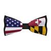 American and Maryland State Flag Mens Polyster Bow Ties Adjustable Pre-Tied Bowties Tuxedo Wedding Work view 1