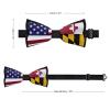 American and Maryland State Flag Mens Polyster Bow Ties Adjustable Pre-Tied Bowties Tuxedo Wedding Work view 2