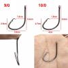 moisture Portable Circle Fish Hooks Set 200 Black Officed Sports Circles Forged Straw Hook Bait Squid Bulk Blue Fish Fish Hook Fishing Hook Set (Size : 1#) view 2