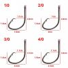 moisture Portable Circle Fish Hooks Set 200 Black Officed Sports Circles Forged Straw Hook Bait Squid Bulk Blue Fish Fish Hook Fishing Hook Set (Size : 1#) view 3