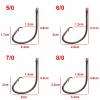 moisture Portable Circle Fish Hooks Set 200 Black Officed Sports Circles Forged Straw Hook Bait Squid Bulk Blue Fish Fish Hook Fishing Hook Set (Size : 1#) view 4