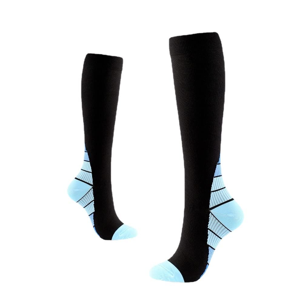 Drincoshow Sports Compression Socks Compression Stockings Men's and Women's Cycling Socks Athletic Socks (L/XL,Blue)
