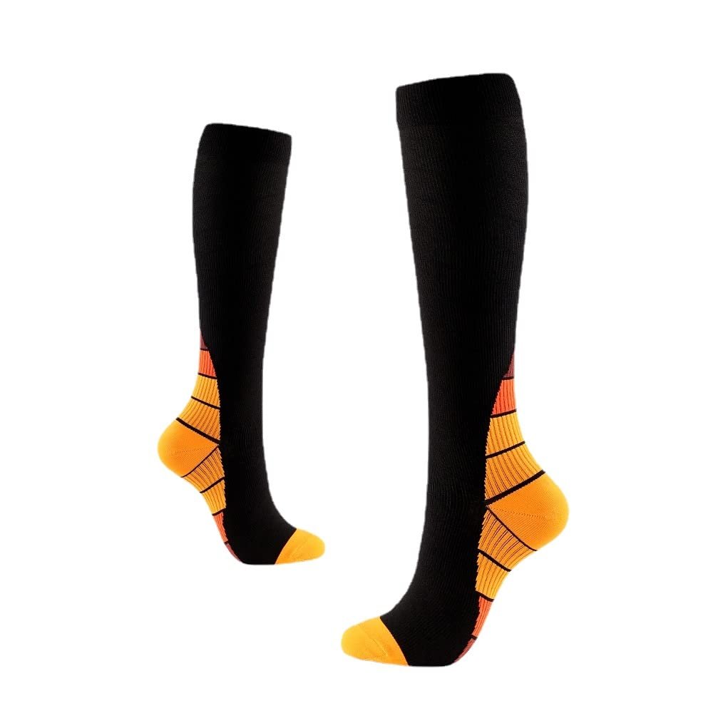 Drincoshow Sports Compression Socks Compression Stockings Men's and Women's Cycling Socks Athletic Socks (S/M,Orange)
