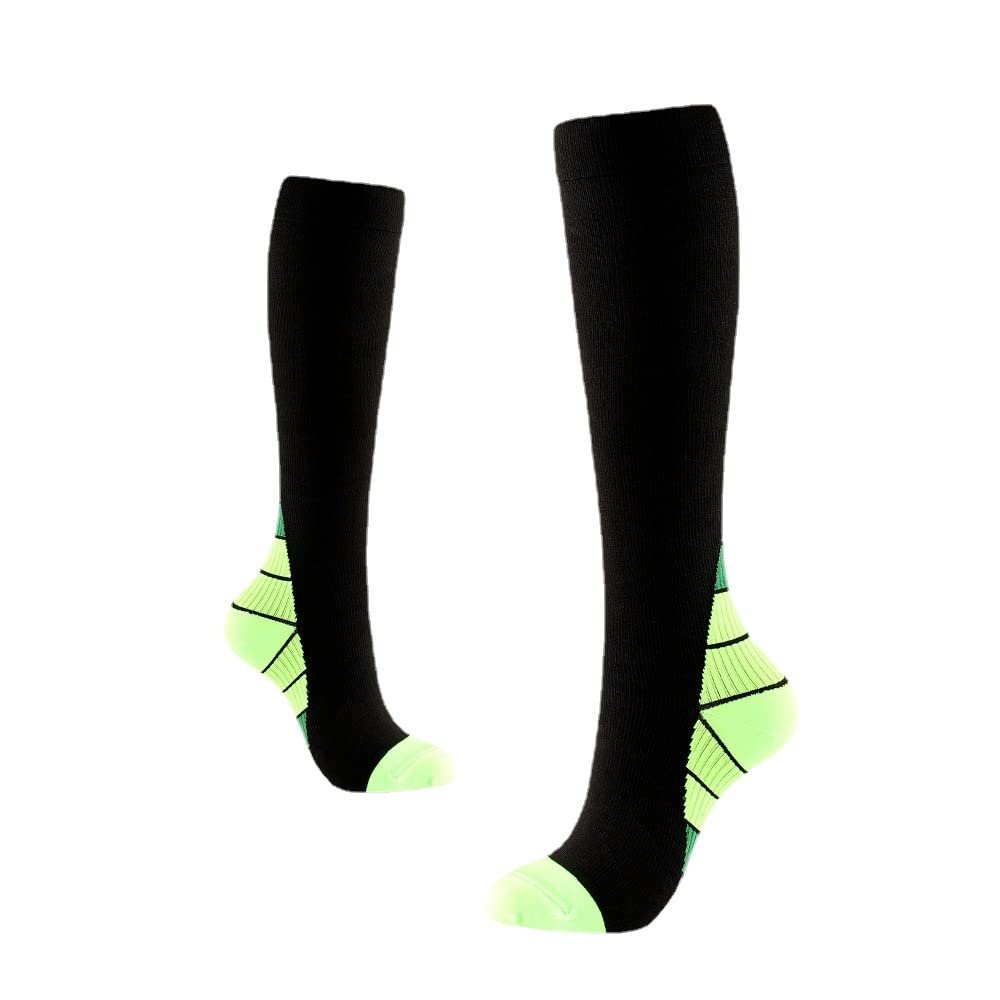 Drincoshow Sports Compression Socks Compression Stockings Men's and Women's Cycling Socks Athletic Socks (L/XL,Green)
