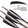 28"/30" Pure Carbon Wood Archery Spine 400/500/600 with Removable Tip 4" True Feather Arrows for Recurve and Compound Bows and Traditional Bow Hunting Target Practice (6 Pack) (30 inches,Spine 400) view 3