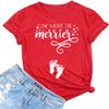 Christmas Pregnancy Shirt Merry and Pregnant Funny Cute Maternity Tees Xmas Graphc Pregnancy Announcement Short Sleeve Tops view 1