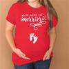 Christmas Pregnancy Shirt Merry and Pregnant Funny Cute Maternity Tees Xmas Graphc Pregnancy Announcement Short Sleeve Tops view 3